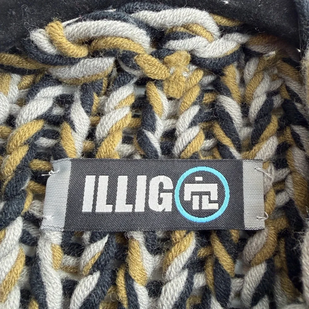 Vintage Illig Knit Sweater Tank Green Gray Black Wool Blend Size Small